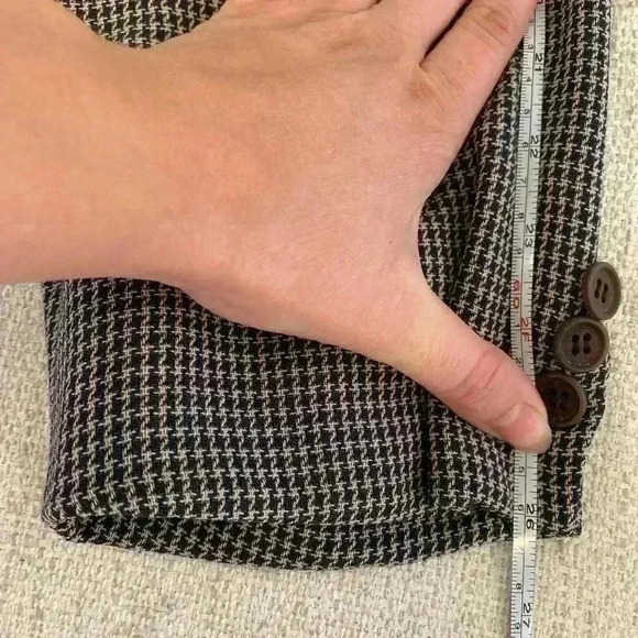 GIORGIO ARMANI Men's Pure Virgin Wool Plaid Sport Blazer Gray Size 44L - Picture 12 of 13